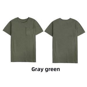 Men's Slim Fit Short Sleeve <b>T</b>-<b>Shirt</b> Pure Color Summer New Korean Style Fashion Design <b>Pocket</b> Casual Crew Neck Breathable Top - Product Image 4