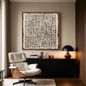 Hand Painted Abstract <b>Canvas</b> Artwork Contemporary Style Wood <b>Frame</b> Indoor Decor - Product Image 2