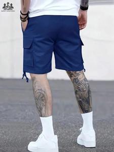 Pantalones Cortos Cargo de Punto para Hombre, con Botones, 100% Algodón, Transpirables, de Secado Rápido, con Múltiples Bolsillos, Estilo Urbano, Duraderos, para Verano, OEM, ODM - Product Image 5