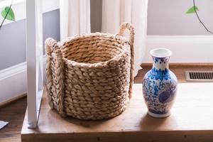 Twisted water hyacinth <b>basket</b> Handmade Storage <b>Basket</b> Wholesale eco-friendly Made in Vietnam - Product Image 5