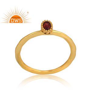 New Design 925 Sterling <b>Silver</b> 18K Gold <b>Plated</b> Natural Garnet Gemstone Ring Demi Fine Jewelry for Women Gift for Her - Product Image 1