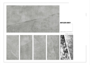Skyler Grey 600x1200mm Carreaux de porcelaine Finition mate moderne Sculpture solide Anti-dérapant 9MM Épais Carreaux de sol Chambre Salle de bain Centre commercial - Product Image 2