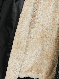 Best-seller Veste en cuir à capuche de haute qualité doublée Teddy avec fermeture éclair à l'épaule Veste en cuir personnalisée pour hommes - Product Image 3