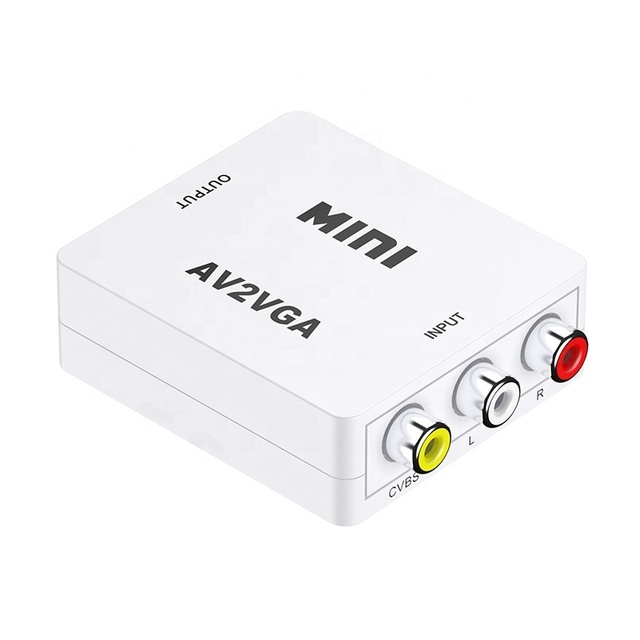 ZLD 1080P Mini ABS AV RCA CVBS to VGA Video Converter 3.5mm Audio PAL NTS TV/PC Monitor Set-Top Box