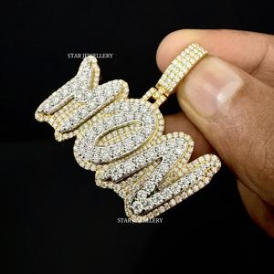 Joyería STAR, Colgante de Letra Unisex con Diamante Cultivado en Laboratorio, Chapado en Oro de 10K, Corte Brillante, Estilo Hip Hop, Personalizado, para Uso Diario - Product Image 5