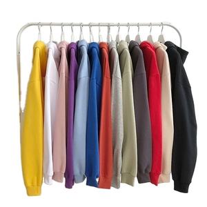 Sudaderas con capucha de color sólido de otoño básicas personalizadas de fábrica con sudaderas con capucha extragrandes transpirables para parejas y gimnasio - Product Image 1