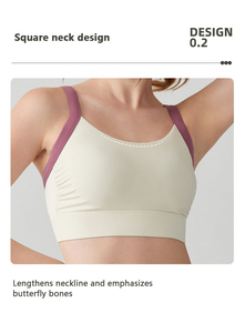 ชุดออกกำลังกายโยคะคุณภาพสูงแบรนด์ใหม่ปี 2025 คอทรงยู เอวสูง ผ้าสองสีลายสก็อต ผสมสแปนเด็กซ์/โพลีเอสเตอร์ ระบายอากาศได้ดี - Product Image 4