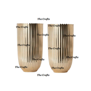 ชุดกระถางต้นไม้เหล็กสีทองสำหรับตกแต่งบ้านและห้องนั่งเล่น - Product Image 1