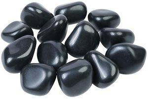 Cristaux dégringolés polis d'agate noire-Pierres décoratives Feng Shui et énergie de protection - Product Image 2