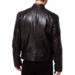 Chaqueta de Cuero de Piel de Oveja Negra Entallada Personalizada para Hombre, Estilo Informal para Uso Diario - Product Image 6