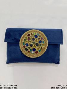 Handcrafted Crystal Bridal Clutch Embroidered Beaded Clutch <b>Bag</b> <b>for</b> <b>Weddings</b> & Special Occasions - Product Image 3