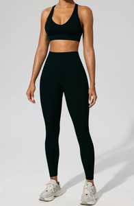 Ropa de fitness de cintura alta para mujer, conjunto de yoga para correr, gimnasio, patrón sólido, venta al por mayor - Product Image 3