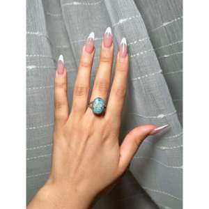 Navajo-<b>Crafted</b> Golden Hill Turquoise & Sterling Silver Ring Size 7.5 Cultural Collectible Jewelry - Product Image 5