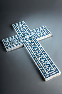 High Quality Handmade Bone Inlay <b>Wooden</b> Cross Polished Religious Wall Hanging for Home Office Shop or Church - Product Image 4