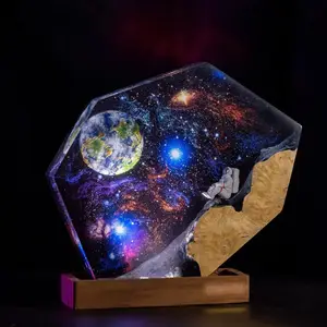 Blue Galaxy Resin Night Light