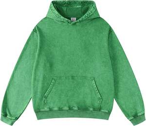 Sudadera con capucha de gran tamaño para hombre de alta calidad del fabricante, 100% algodón pesado con lavado ácido en blanco personalizado para otoño - Product Image 1