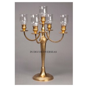 Candelabros de 5 brazos pulidos brillantes de plata fundida de aluminio de alta calidad, accesorios de decoración de boda del fabricante indio - Product Image 5