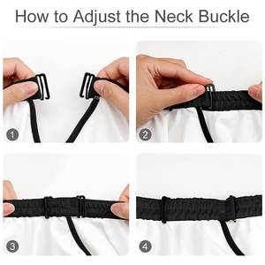 เสื้อคลุมตัดผมผ้าไนลอนกันน้ำพร้อมฝาปิดแบบสแน็ปวัสดุโพลีเอสเตอร์สำหรับทำผมร้านทำผม - Product Image 5