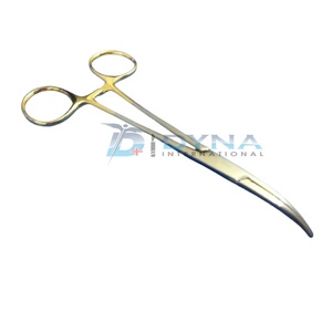 3 pinces chirurgicales de verrouillage hémostatique de qualité O.R KELLY 5.5 incurvées avec poignée en or - Product Image 4
