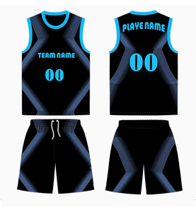 ชุดกีฬาบาสเก็ตบอลแบบซับลิเมชั่นพิมพ์ลายตามสั่ง ระบายอากาศได้ดี ไซส์ใหญ่ แห้งเร็ว ซับเหงื่อ ชุดเสื้อและกางเกงขาสั้น - Product Image 1