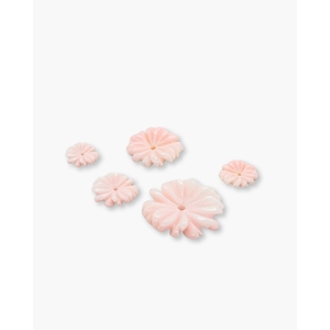 Perles en coquillage en vrac - Perles en os de corail chrysanthème blanc Queen Conch - Product Image 2