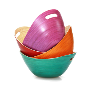 ชามไม้ไผ่ม้วนธรรมชาติพร้อมด้ามจับชามไม้ไผ่สีไม่ซ้ำใครสำหรับทำอาหารและเสิร์ฟ - Product Image 5