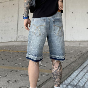 Gran oferta, pantalones cortos hechos a medida con diamantes de imitación para hombres, transpirables, MOQ bajo, pantalones cortos con diamantes de imitación para hombres para adultos - Product Image 4