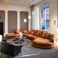 Chinesische Fabrik L-förmiges Leder-Glamour-Sofa-Set, Italienische Wohnzimmermöbel, Moderner Luxus in Weiß