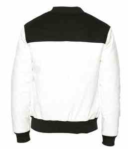 Veste de baseball universitaire courte pour hommes Colorblock Letter Print Boutonné Manteau Poches Streetwear Style Hiver Cuir Taille XL - Product Image 2