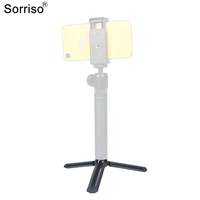Tripod Mini Aluminium SORRISO, Tripod Meja Portabel, Stand Tripod Universal 1/4 Inci untuk Kamera Digital, Ponsel, Gimbal