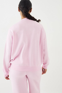 Sudadera con Capucha de Moda Urbana al por Mayor, Personalizada, Color Rosa Sólido, Felpa de Algodón, Lavado Ácido, Logotipo Frontal para Mujer - Product Image 4