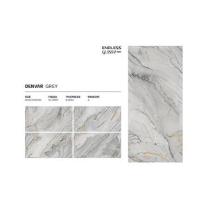 Azulejos de pared y suelo de porcelana brillante modernos de 600x1200MM del exportador indio para uso sin fin de suelos de Centros Comerciales - Product Image 6