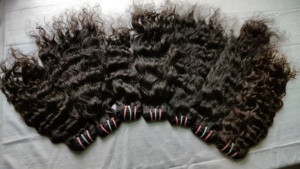 Extensiones de cabello humano tejido indio negro crudo sin procesar virgen Natural Remy alineado con cutícula de doble trama de un solo donante 100% - Product Image 2