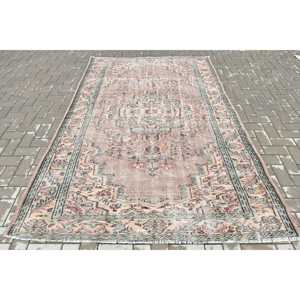 Tapis de 5,2 x 8,5 pieds, tapis turc vintage, tapis à motifs floraux marron - Product Image 1