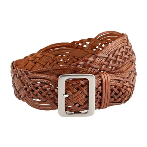 Ceinture en cuir vintage faite à la main, durable, pour femmes et hommes, design tressé réglable, idéale pour jeans, golf, affaires, excellent cadeau - Product Image 1