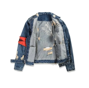 Nuevo estilo de invierno Chaqueta de mezclilla de todos los tamaños para hombre Estilo casual Personalidad Moda Chaqueta de mezclilla de color sólido - Product Image 5