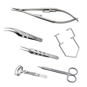 Ensemble d'instruments chirurgicaux ophtalmiques en acier inoxydable, manuel, certifié CE Classe I, pour utilisation en salle d'opération - Product Image 2