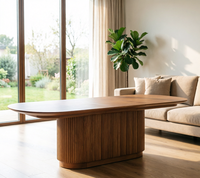 Table à manger |   Meubles en bois de style côtier transitoire |   Salle à manger de maison de plage moderne