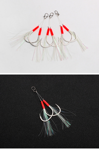 New Style the Iseni <strong>Hook</strong> with Luminous Silk and Snap Barbed Double Assist <strong>Hook</strong> - Product Image 5