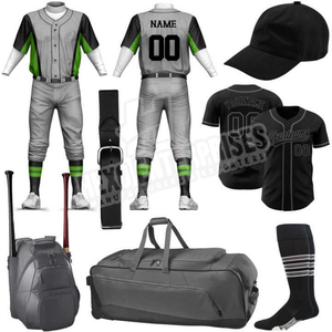 Polyester Made Sports Wear Club Match <b>Baseball</b> Uniform Kit Button Up Jersey Gloves Caps Belt Bag Softball Uniform For Adult Team - Product Image 3
