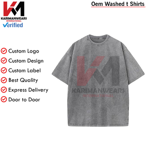 Camiseta Vintage de verano lavada de algodón pesado para hombres y mujeres, camiseta informal de manga corta holgada, ropa de verano - Product Image 6