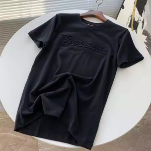 Wholesale Oversized Short Sleeves T shirts OEM Breathable embossed <b>TShirt</b> for Men with custom logo Create Your Own Style <b>TShirt</b> - Product Image 4