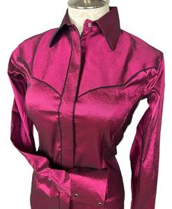 เสื้อโชว์แบบตะวันตกสำหรับผู้หญิงทำด้วยมือเสื้อเอวสูงแนวย้อนยุคทำด้วยมือบนผ้าแพรแข็งแบบยืด - Product Image 2