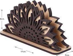 Porte-serviettes en bois moderne de taille personnalisée, décoration de table faite à la main pour la maison, l'hôtel, le restaurant - Product Image 3