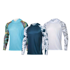 Sublimación personalizada camisas de pesca Sudadera con capucha de manga larga UPF 50 poliéster de secado rápido al aire libre protección UV ropa de pesca para hombres - Product Image 4