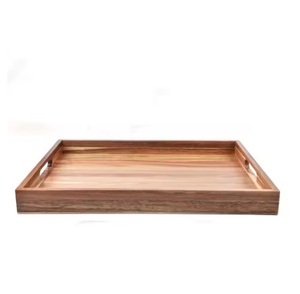 Plateau de service élégant en bois idéal pour la maison, les cafés ou les cadeaux, plateaux durables et exigeants en bois avec poignée en métal - Product Image 6