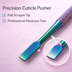 Pousse-cuticules double extrémité en acier inoxydable argenté avec poignée antidérapante pour manucure, pédicure, soin des ongles, nettoyage, beauté professionnelle - Product Image 2