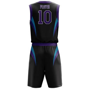 Vêtements de sport fabriqués en usine uniformes de basket-ball sans manches meilleur prix imprimé hommes grande taille uniformes de basket-ball à séchage rapide - Product Image 3