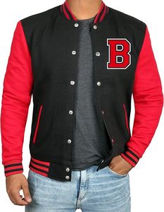 Veste bomber varsity en laine coupe-vent avec doublure en coton et lin pour l'automne - Product Image 3