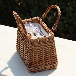 Natural Rattan Woven <b>Basket</b> Tote Handmade Wicker Handbag for Valentine's Day & Christmas Home <b>Picnic</b> Storage - Product Image 3